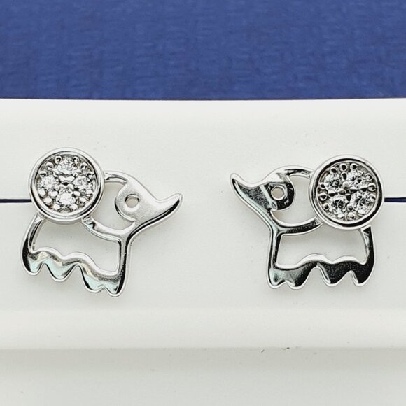 "#925 Sterling Silver CZ Stud Earrings for Women/Girl, US925P1026